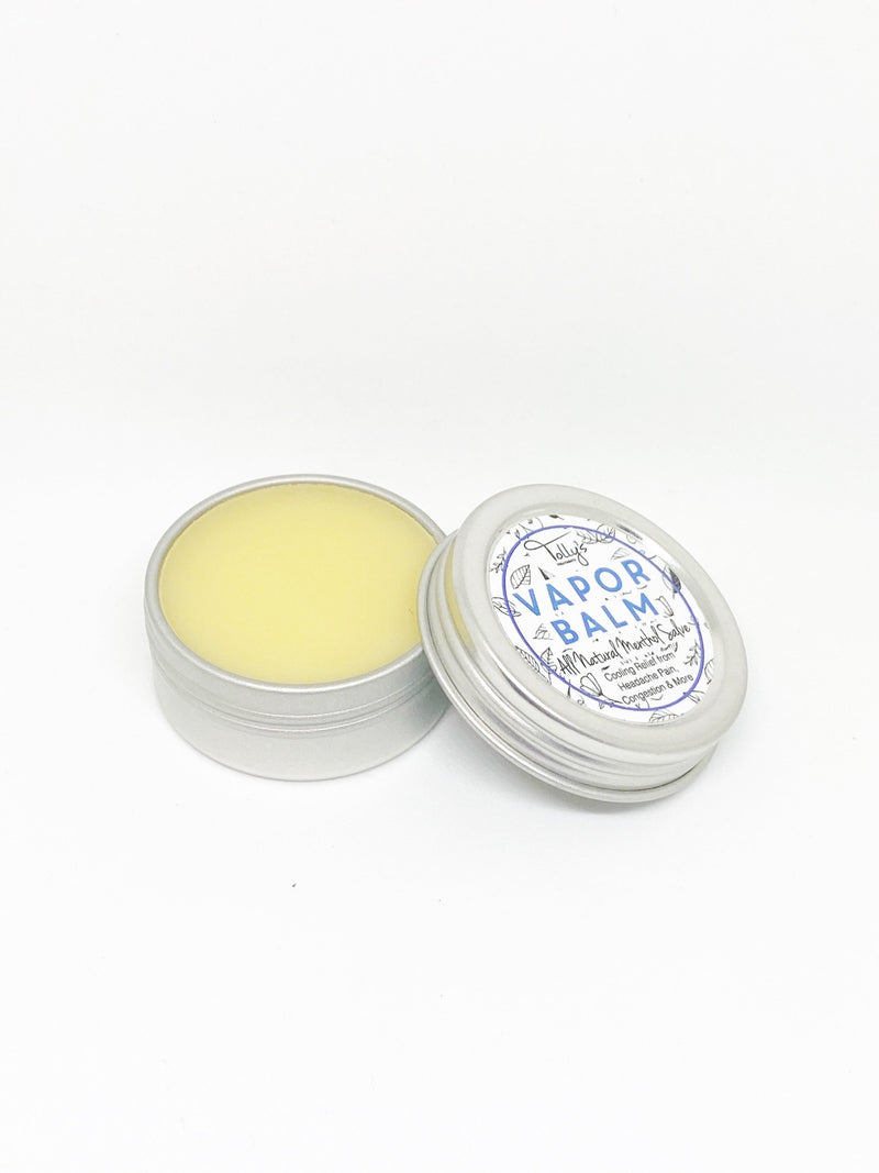 Vapor balm all natural menthol salve, open jar